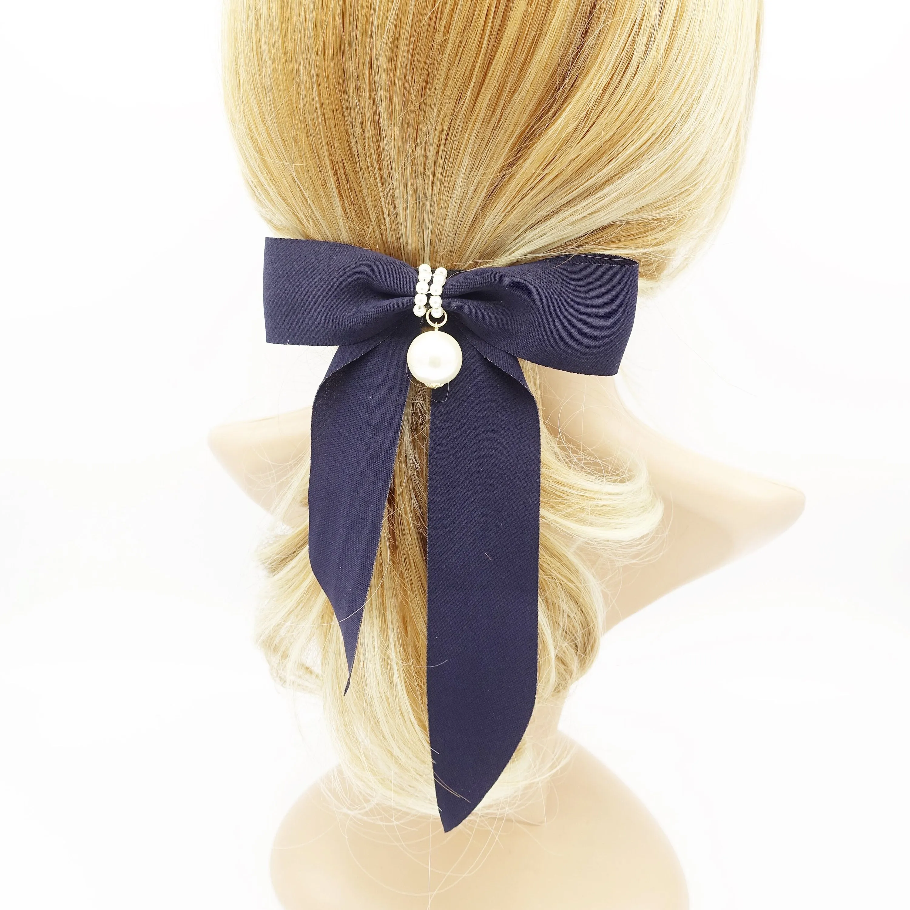 simple chiffon hair bow with tail women hair accessory