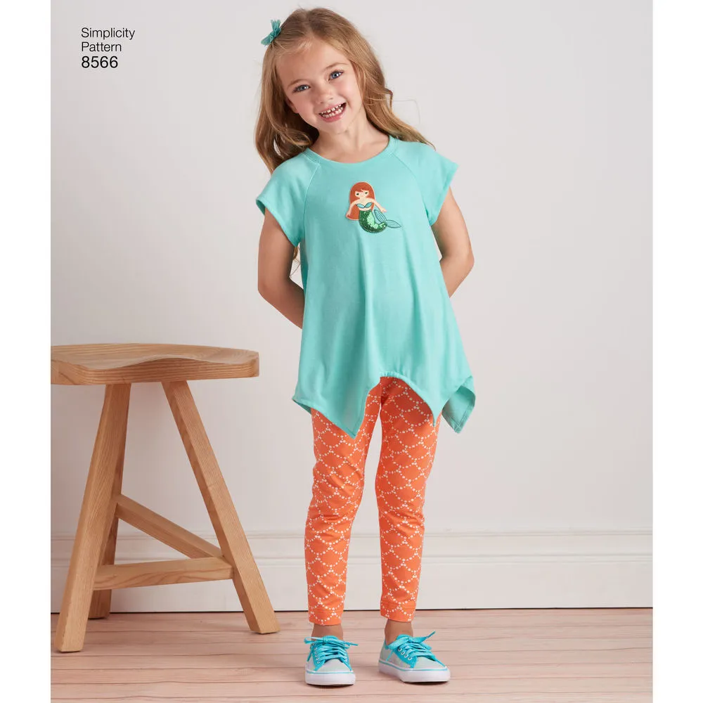 Simplicity Pattern S8566 Child's / Girls' Tunics & Leggings