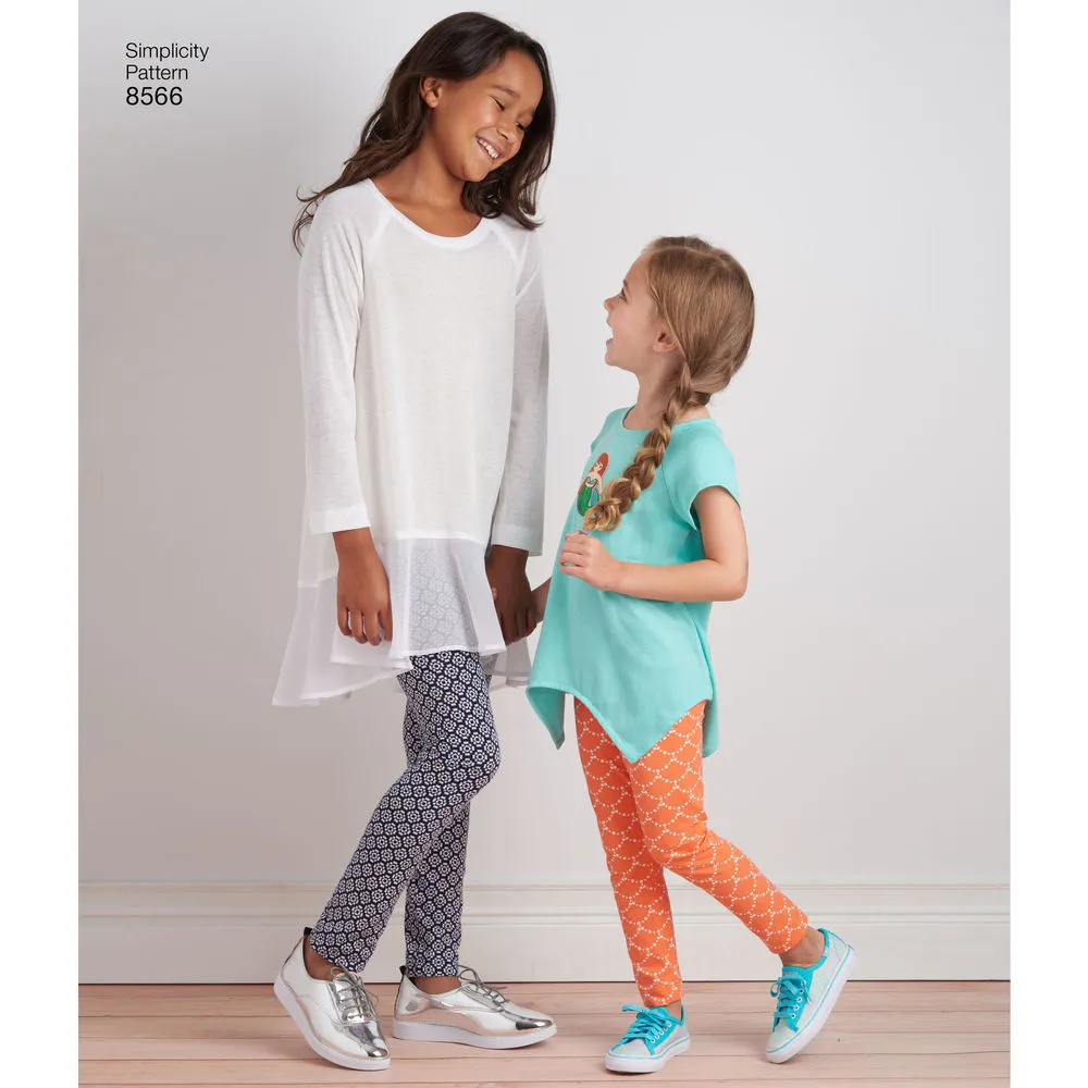 Simplicity Pattern S8566 Child's / Girls' Tunics & Leggings