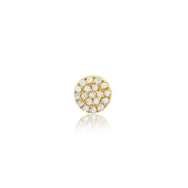 SINGLE TINY DIAMOND DISC STUD, GOLD