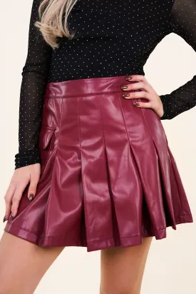 Skater skirt leatherlook rood - Nina