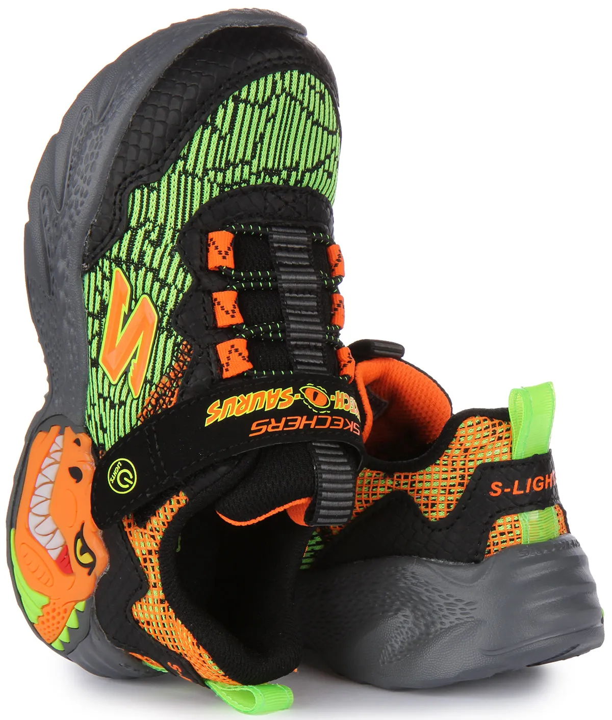 Skechers Skech O Saurus In Black Orange For Kids