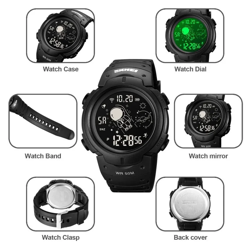 SKMEI 1820 Spacewalk 48mm Big Face Digital Watch for Men 50m Waterproof