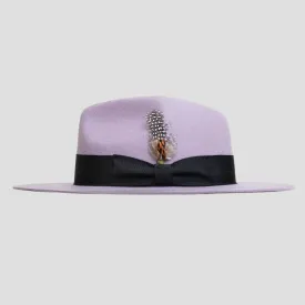 Sleek Fedora Hat-Lavender   Black