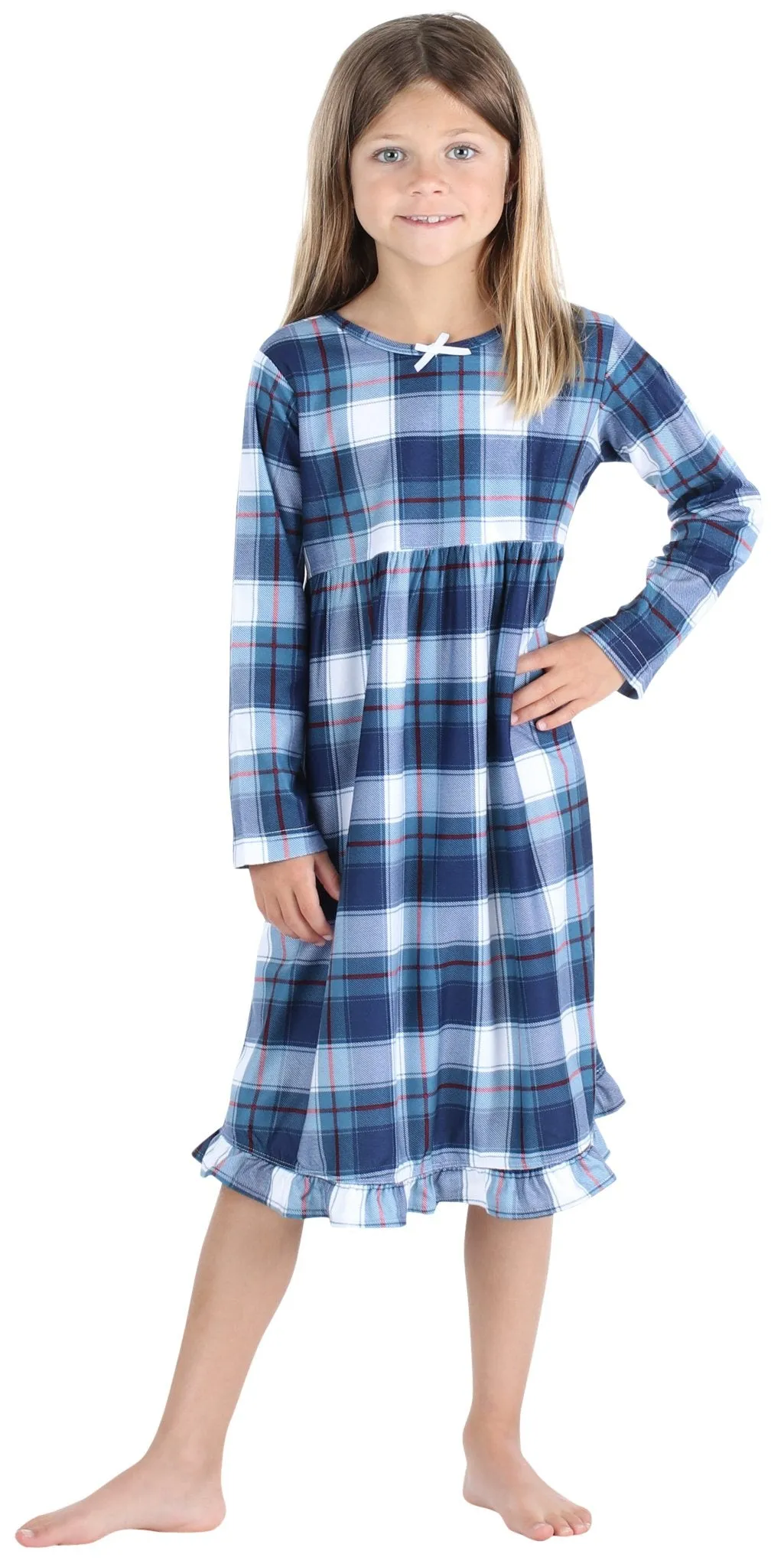 SleepytimePjs Christmas Family Matching Blue Plaid Flannel Pajamas for The Family