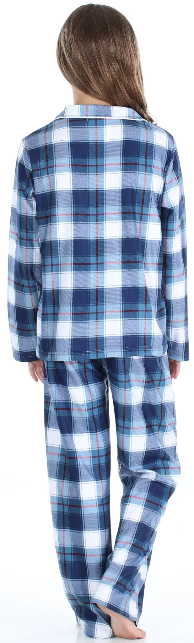 SleepytimePjs Christmas Family Matching Blue Plaid Flannel Pajamas for The Family