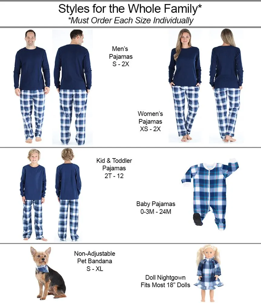 SleepytimePjs Christmas Family Matching Blue Plaid Flannel Pajamas for The Family