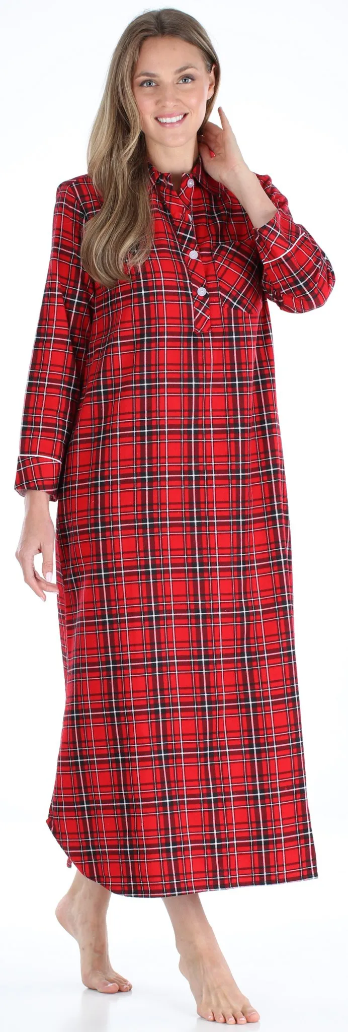 SleepytimePJs Family Matching Red Plaid Flannel Thermal Pajamas for the Family