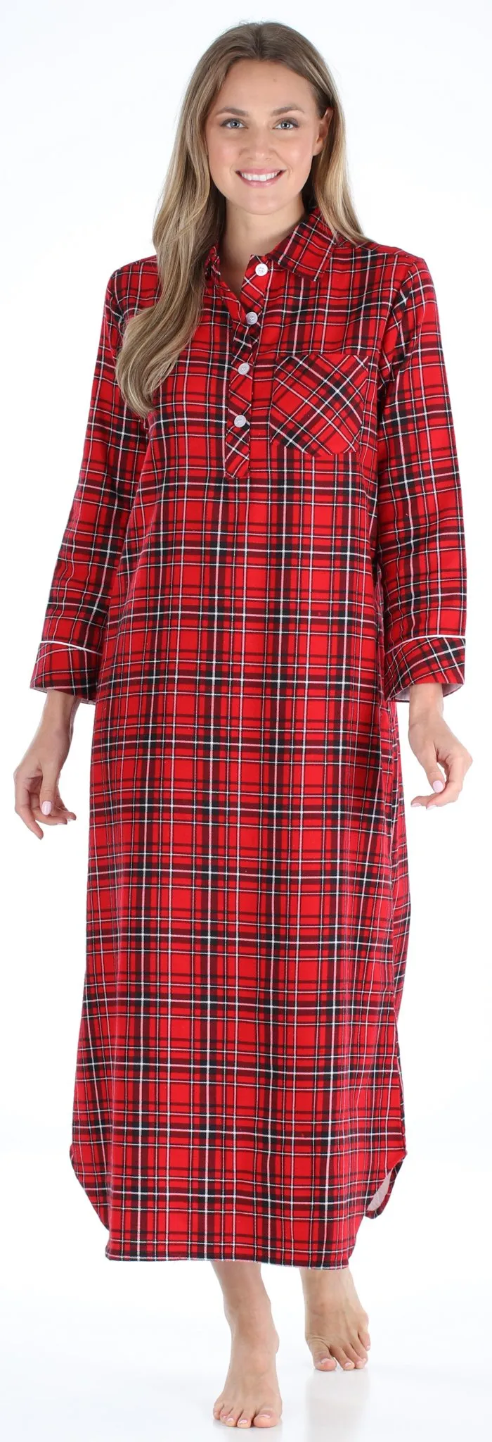 SleepytimePJs Family Matching Red Plaid Flannel Thermal Pajamas for the Family