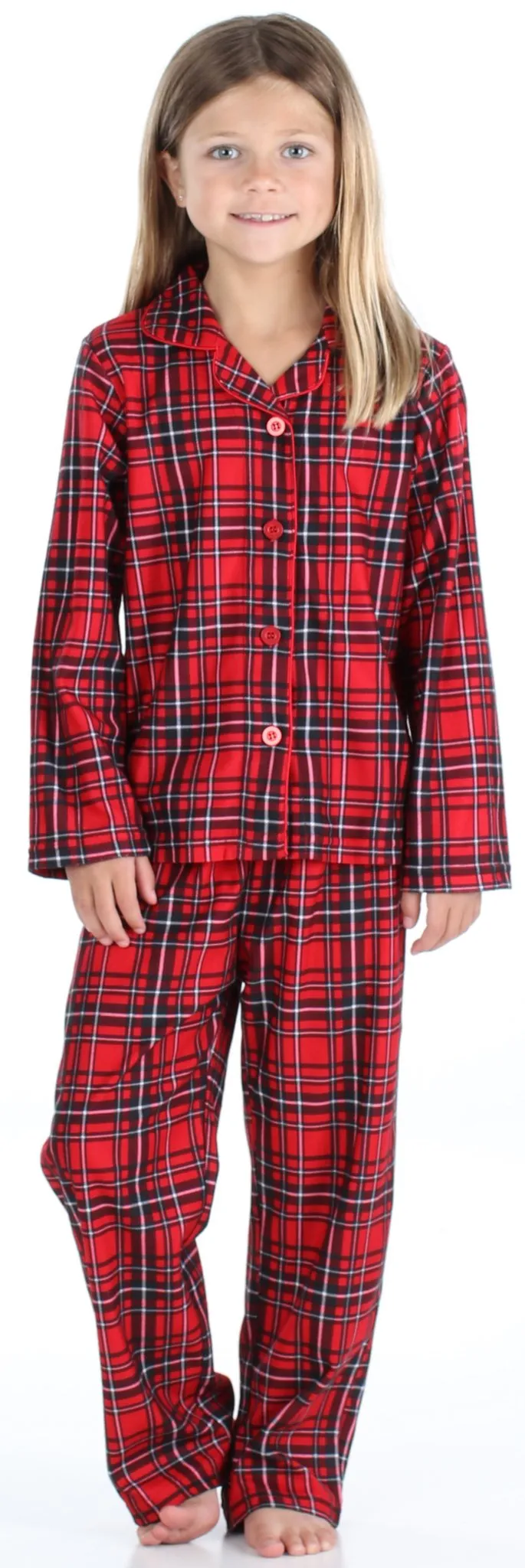 SleepytimePJs Family Matching Red Plaid Flannel Thermal Pajamas for the Family