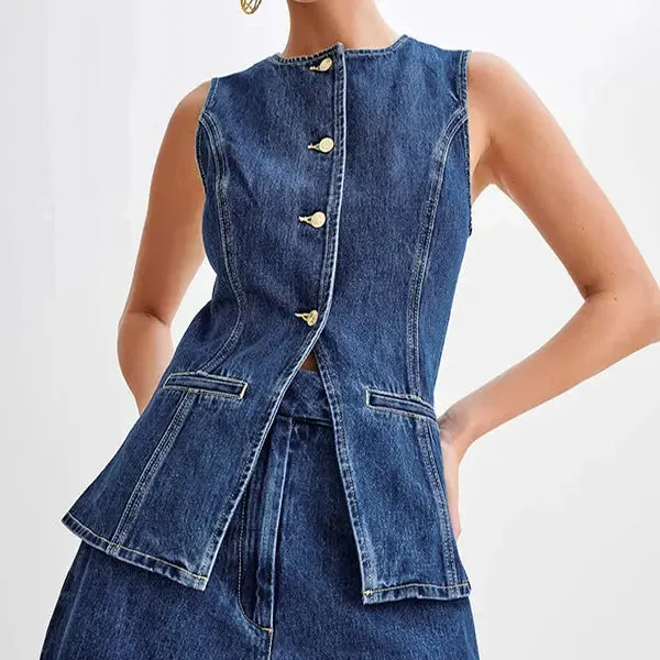 Sleeveless Denim Jacket