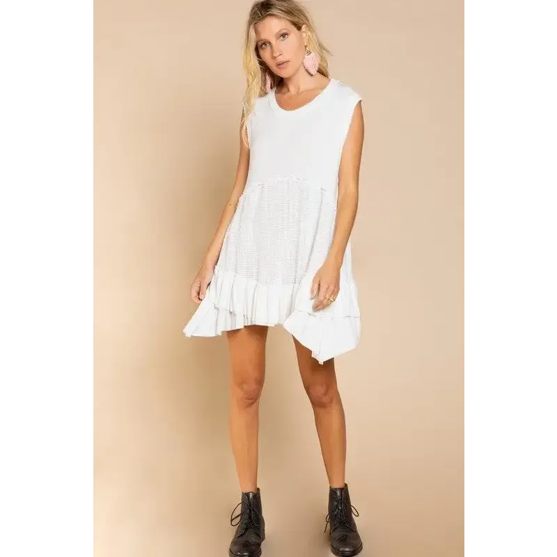 Sleeveless Ruffle Hem Dress