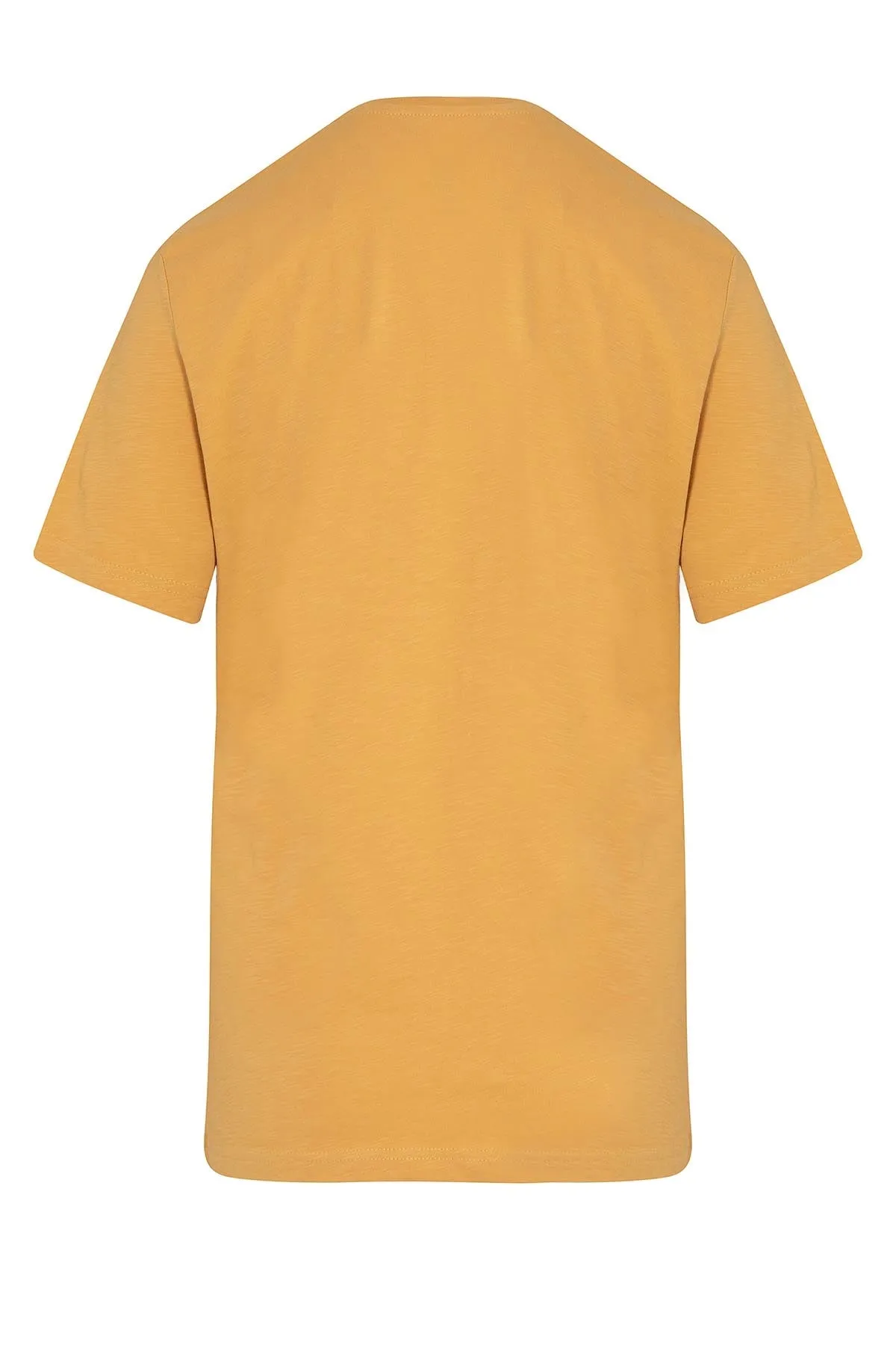 Slim Fit 100% Cotton Mustard Crew Neck T-Shirt