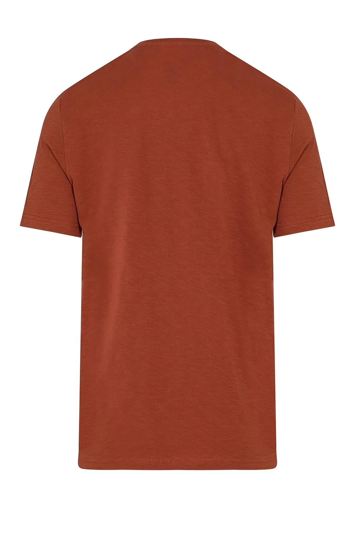 Slim Fit Basic Cotton Brick Crew Neck T-Shirt