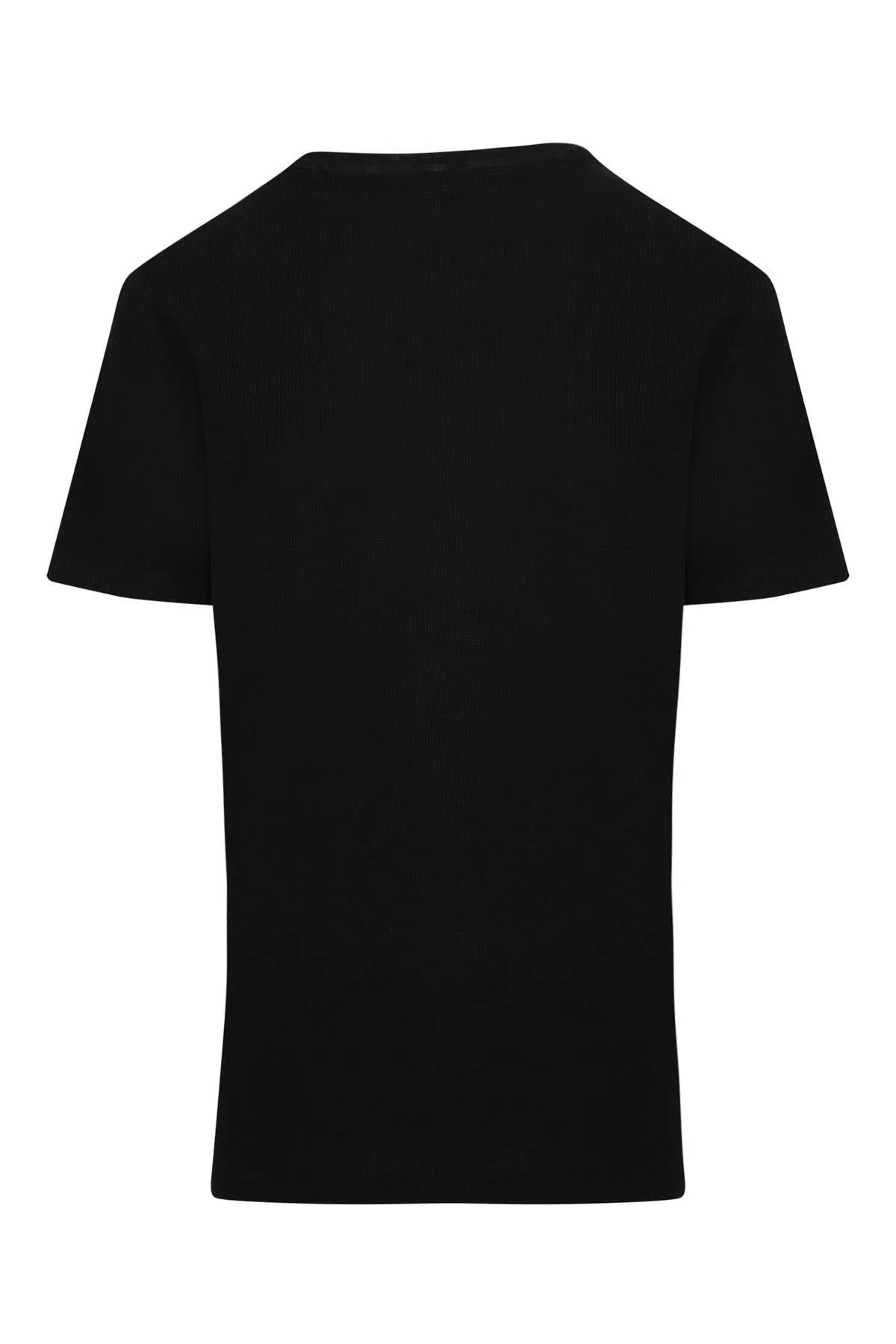 Slim Fit Black Cotton Crew Neck T-Shirt