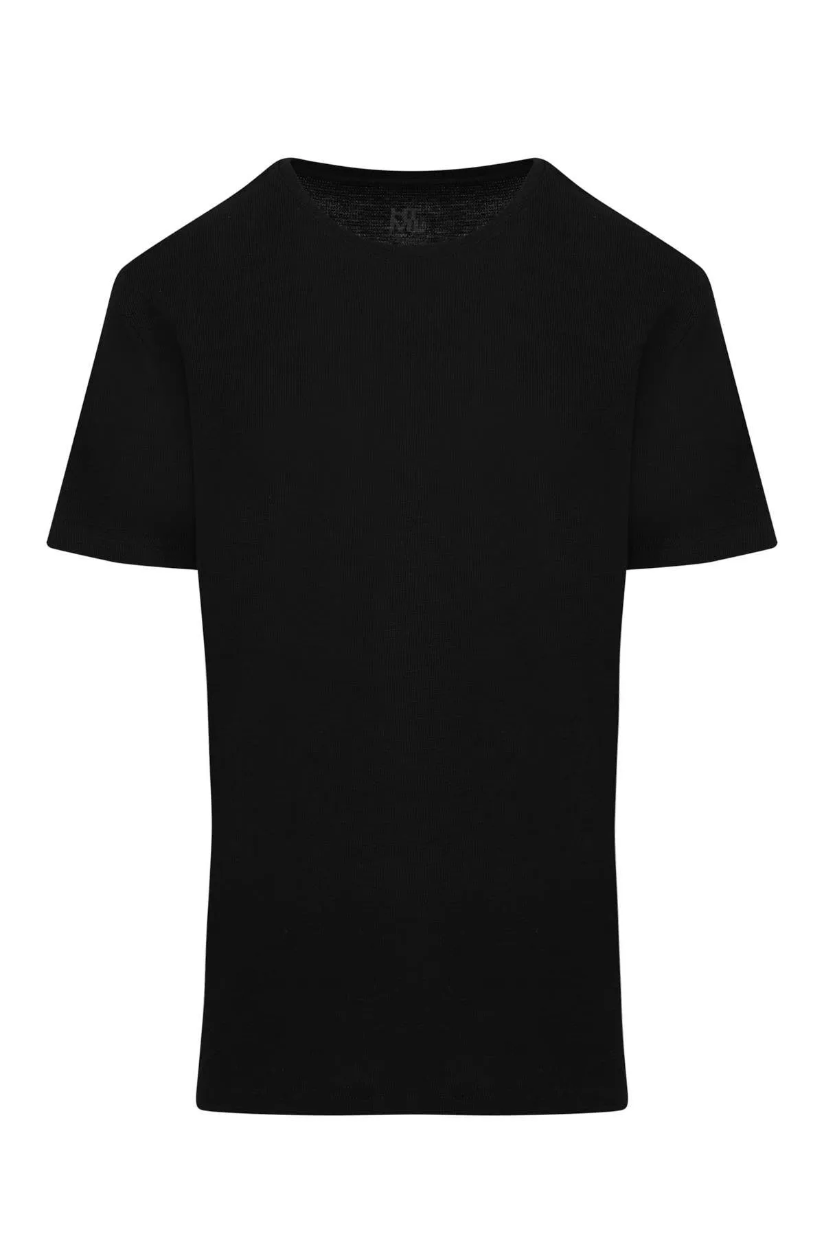 Slim Fit Black Cotton Crew Neck T-Shirt