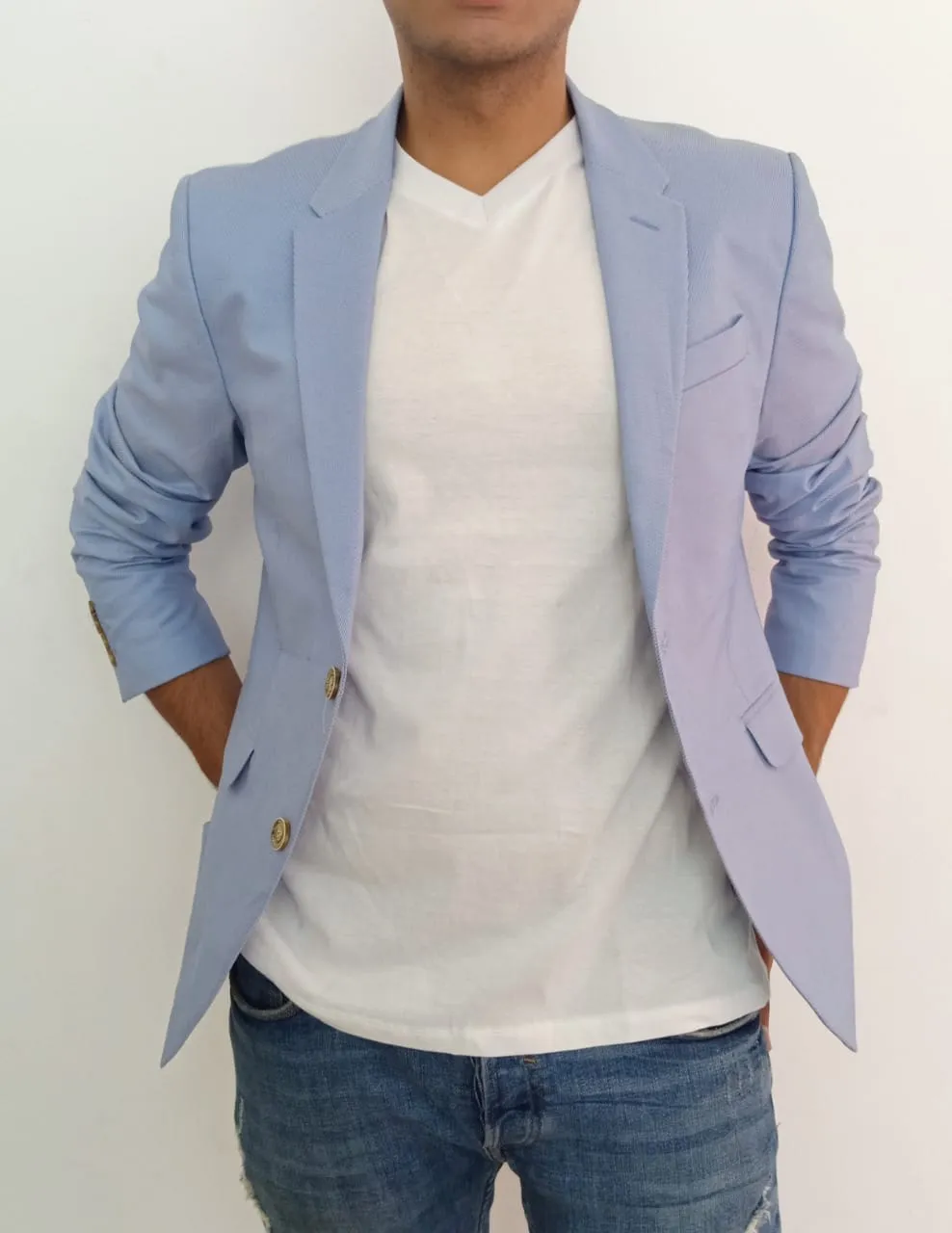 [slim-fit] Blazer - Zara - Sky Blue