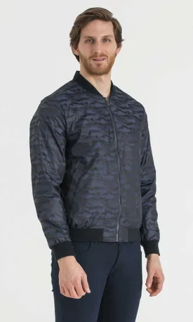 Slim Fit Bomber Cresta Khaki Sport Jacket, Navy D.