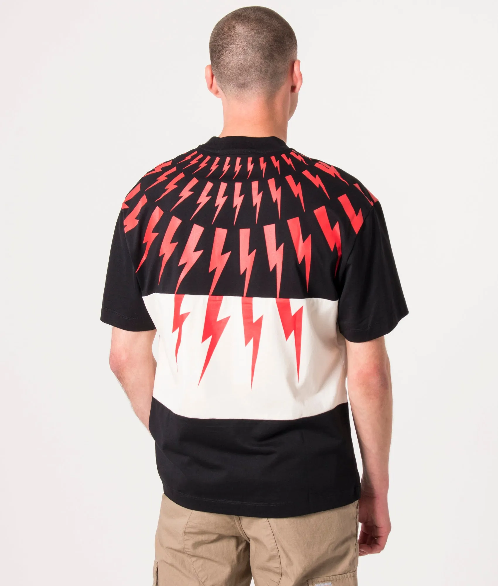 Slim Fit Colour Block Fair Isle Thunderbolt T-Shirt