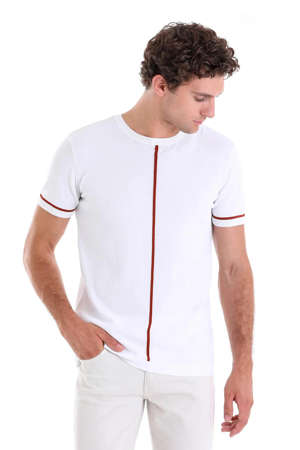 Slim Fit White Crew Neck T-Shirt