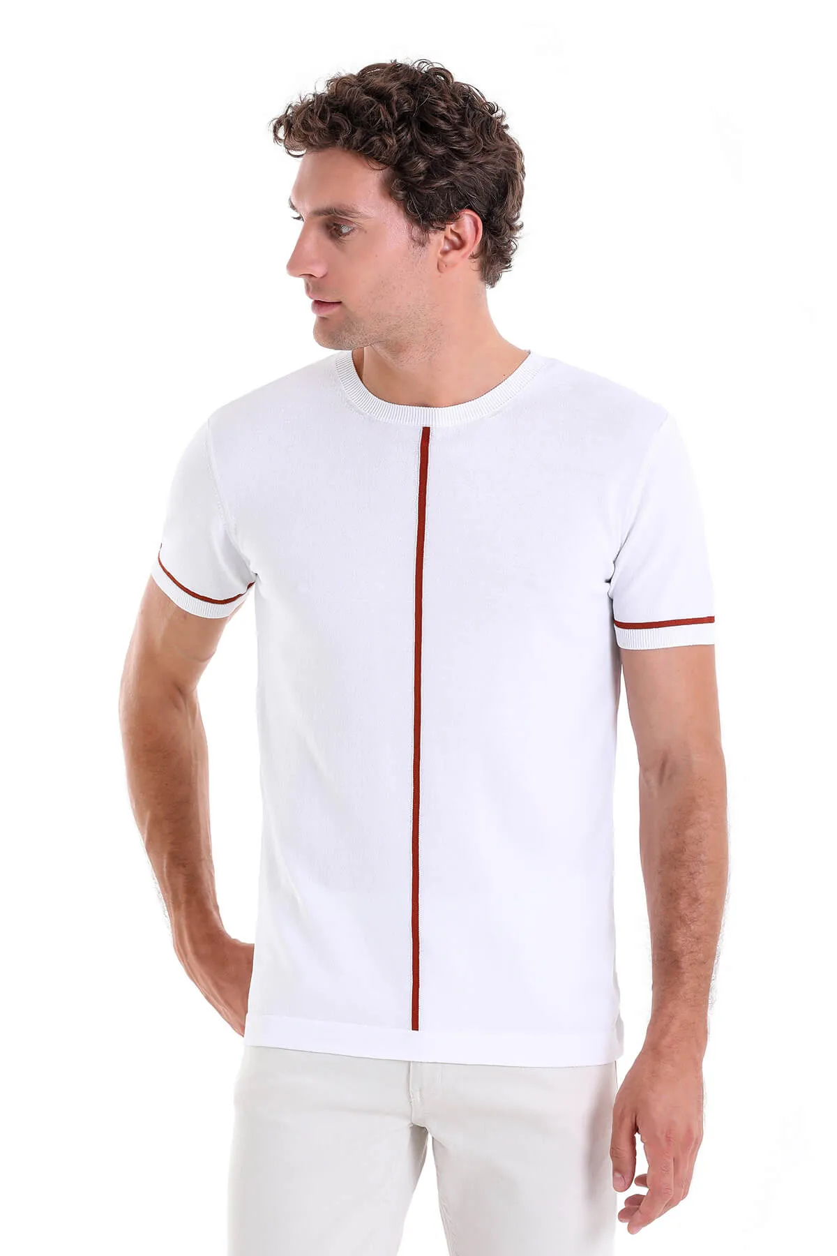 Slim Fit White Crew Neck T-Shirt