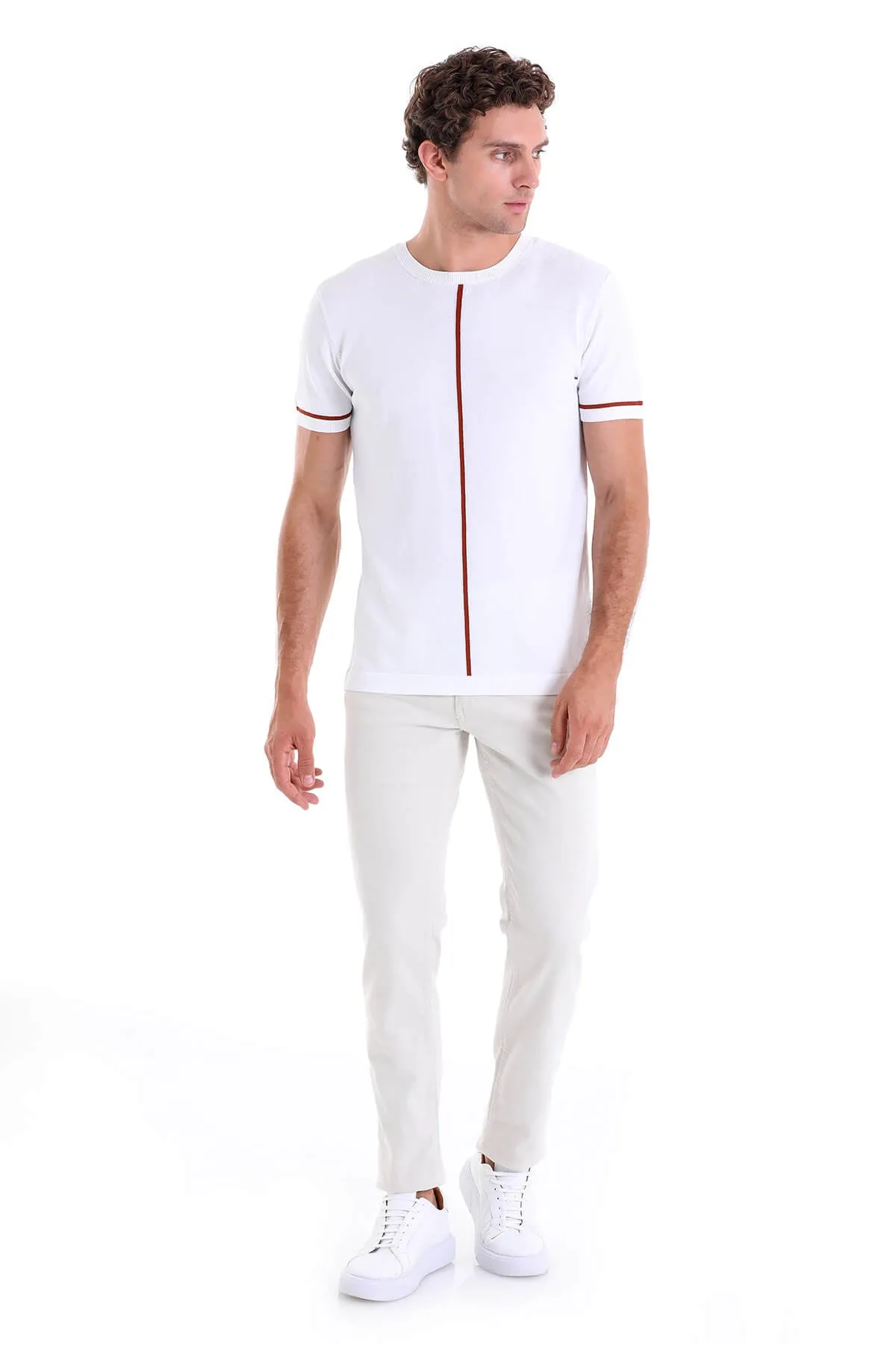 Slim Fit White Crew Neck T-Shirt