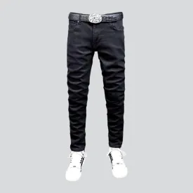 Slim men's solid jeans