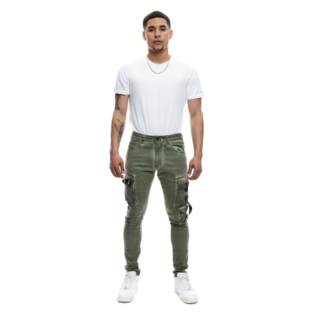 Slim Tapered Overspray Utility Pants - Vintage Army