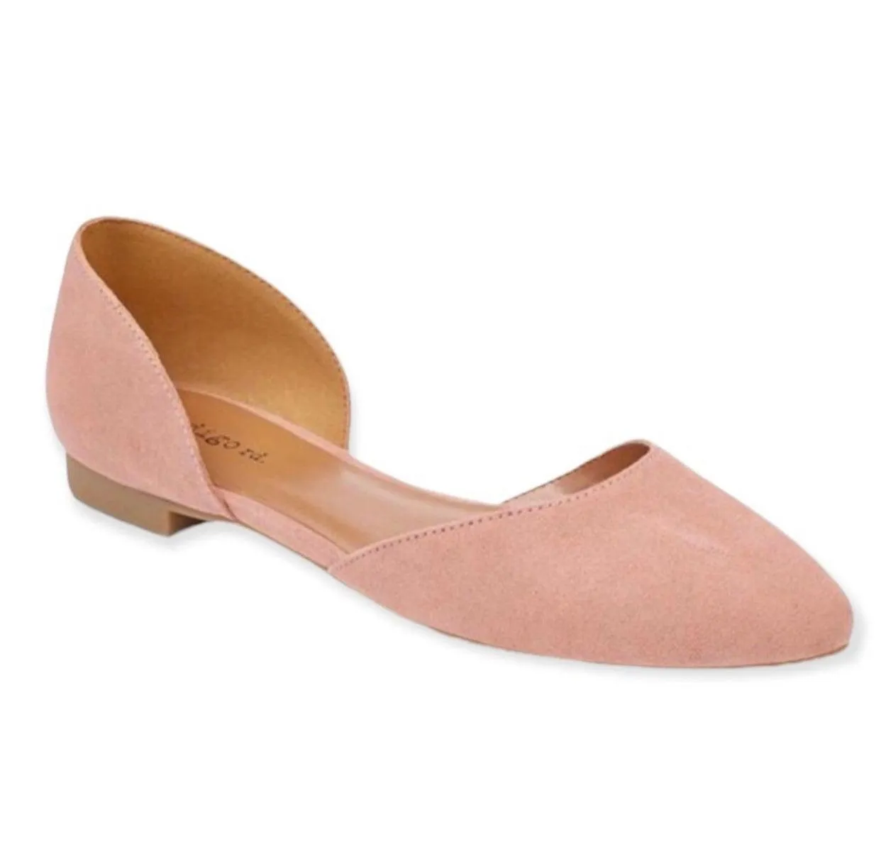 Slip-On Pink Ballerina Faux Suede Loafers