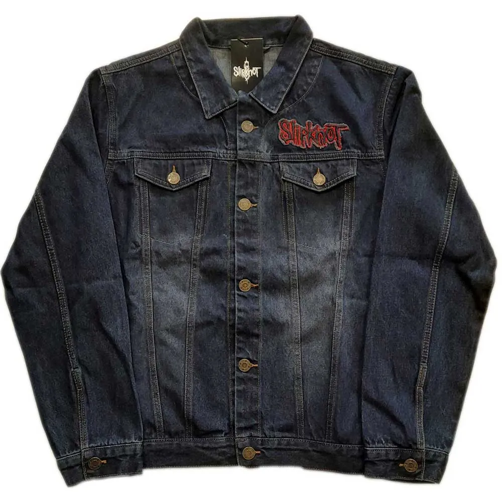 Slipknot Unisex Denim Jacket: Tribal Logo (Back Print)