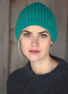 Slouchy Ribbed Hat - Emerald - Fisherman Out of Ireland