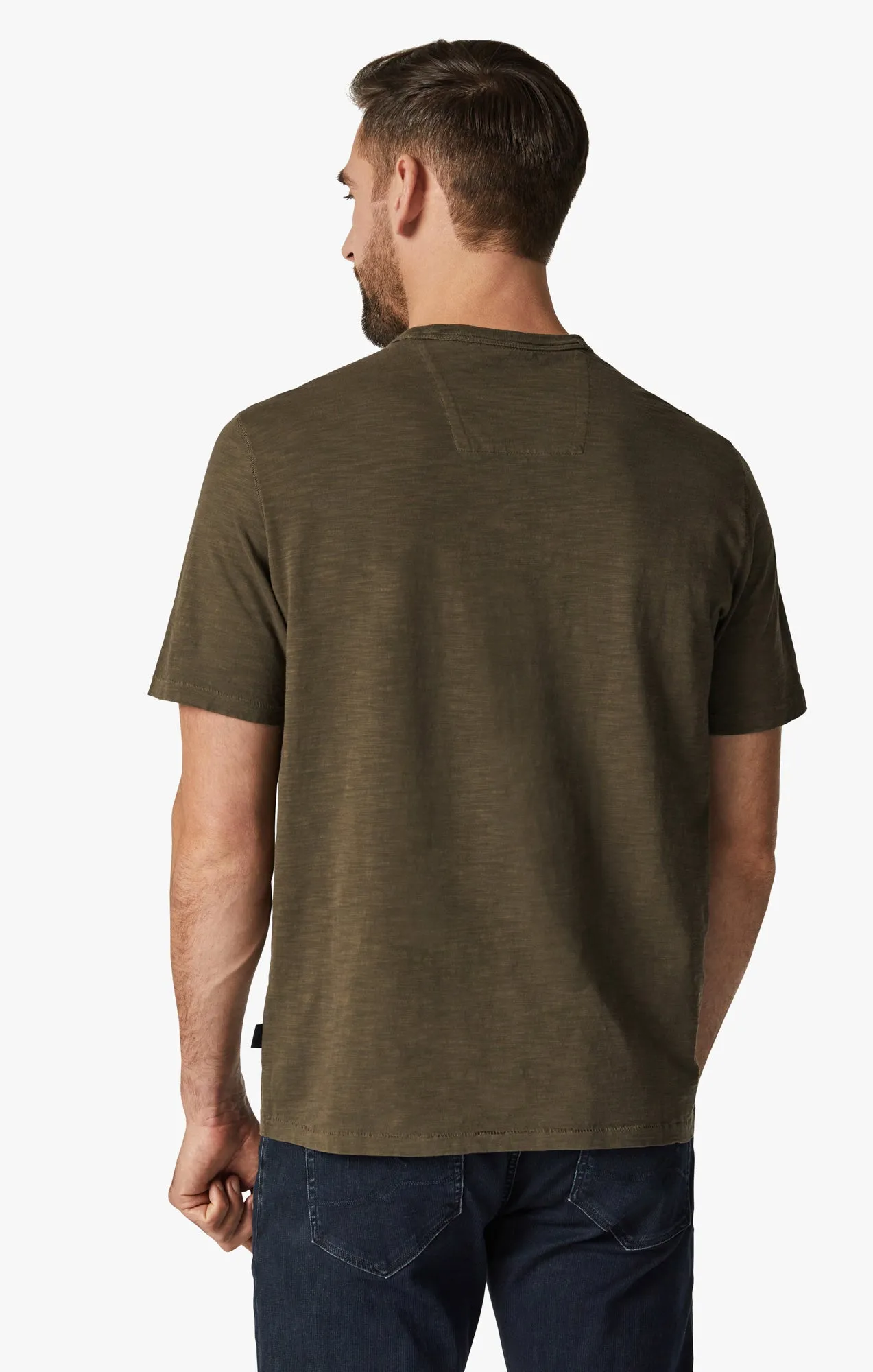 Slub Crew Neck T-Shirt in Wren