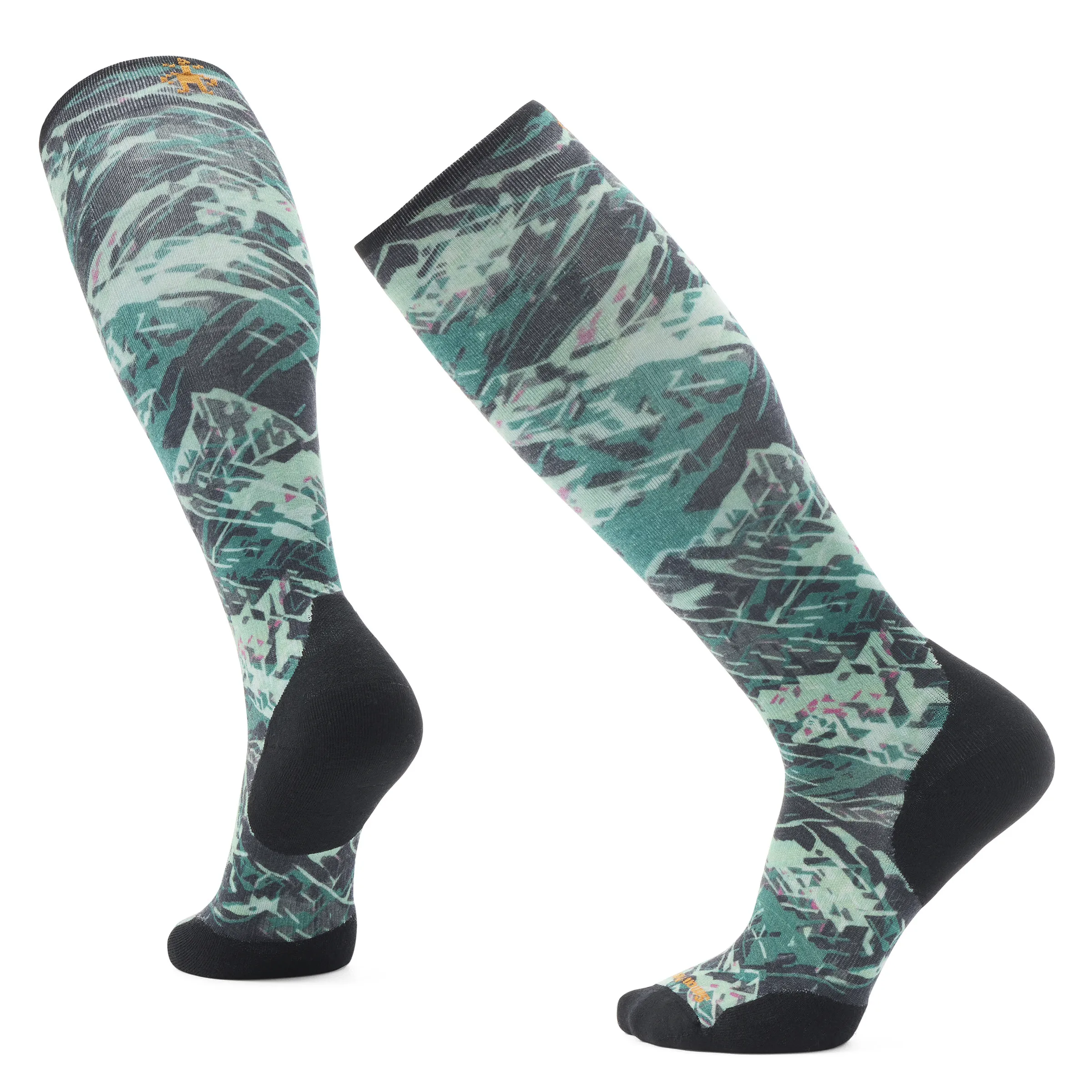 Smartwool Ski Green Slopes Print Over the Calf Socks Color: Black