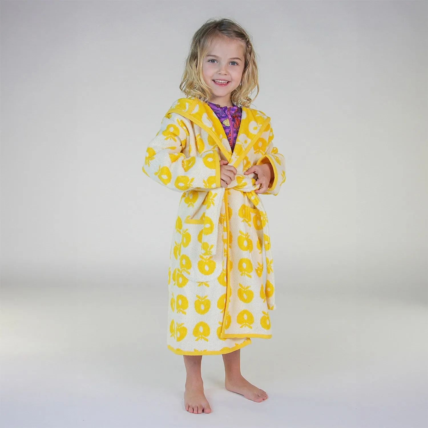 Småfolk Yellow Bathrobe Med Æbler