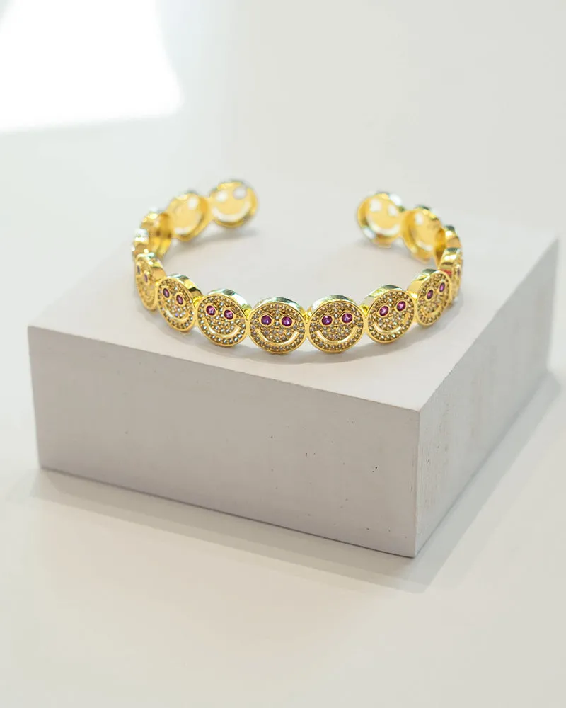 Smiley Gold Plated Bracelet