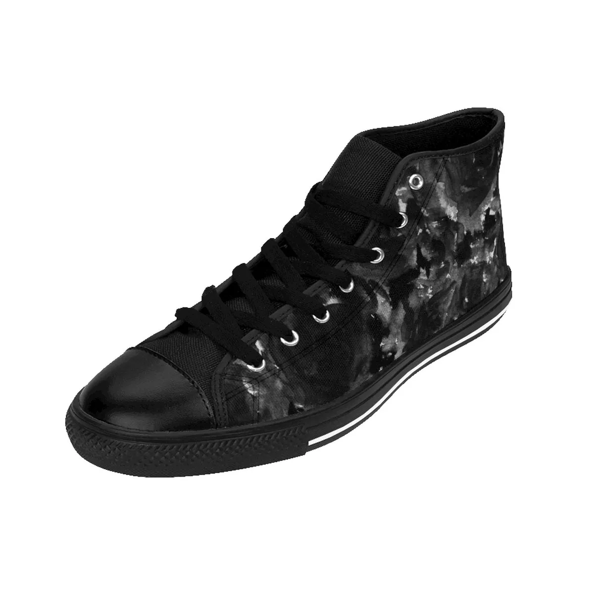 Smoking Rose Floral Men's High Tops, Tattoo Floral Pattern High Top Sneakers (US Size: 6-14)