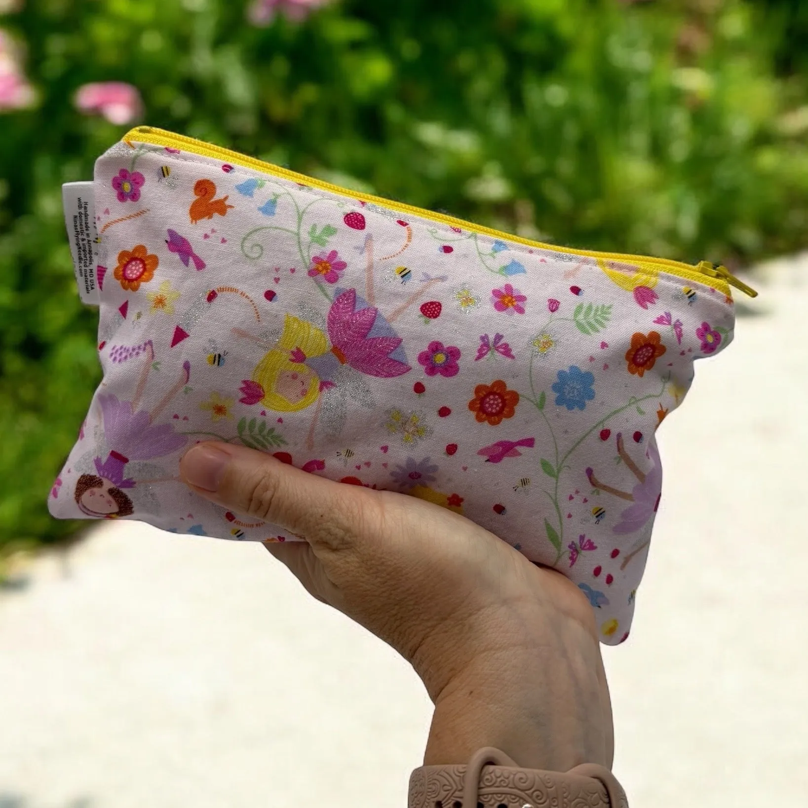 Snack Sized Reusable Zippered Bag Fairies with Sparkly Wings