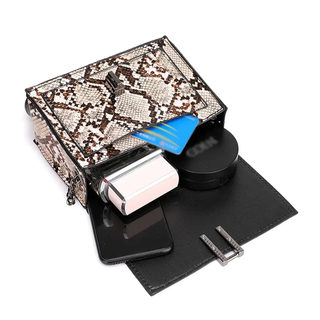 Snake Print Shoulder Bag