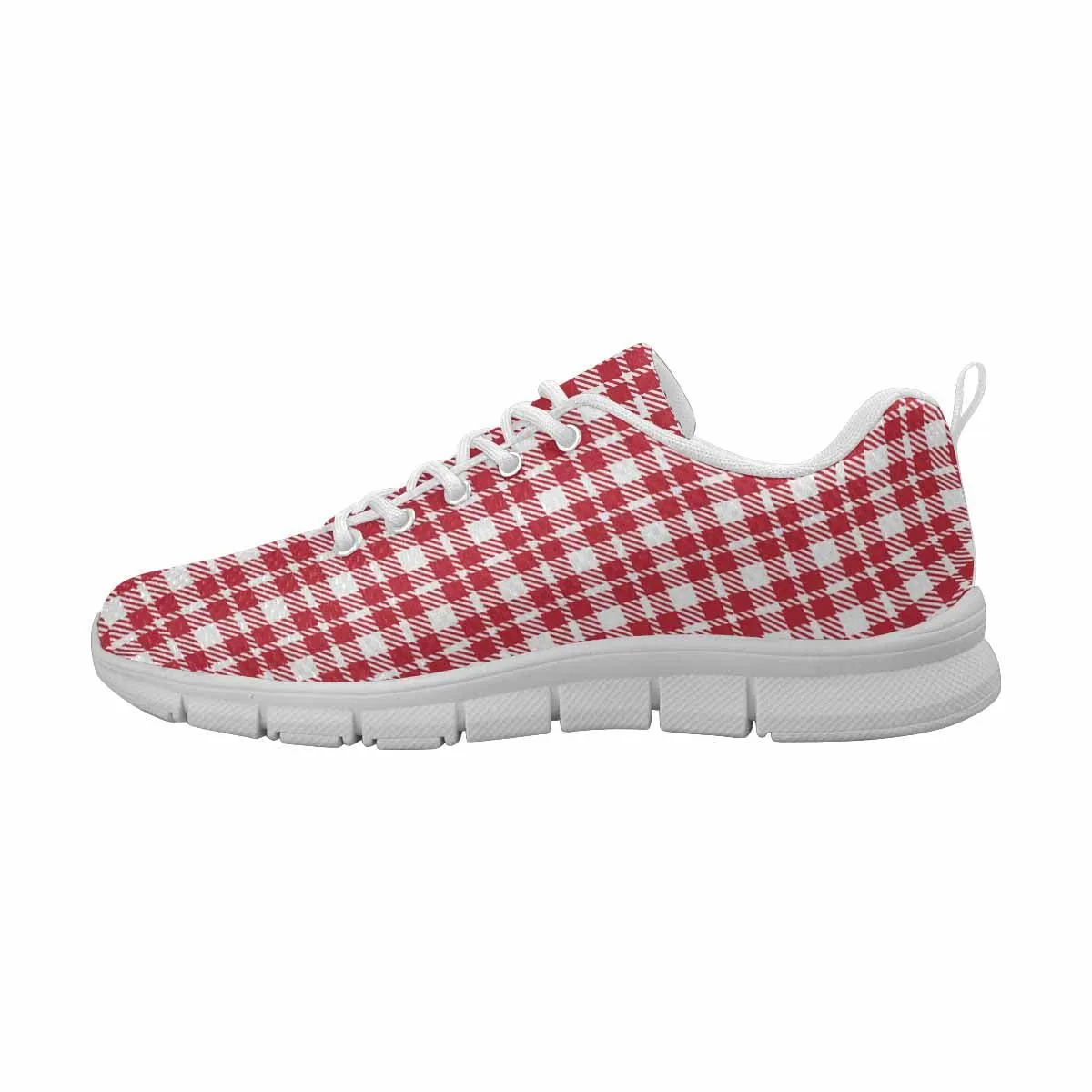 Sneakers For Men,   Buffalo Plaid Red And White - Running Shoes Dg861