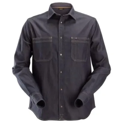 Snickers Allround Work Stretch Denim Men's Work Shirt-8555 with Antique Copper Details