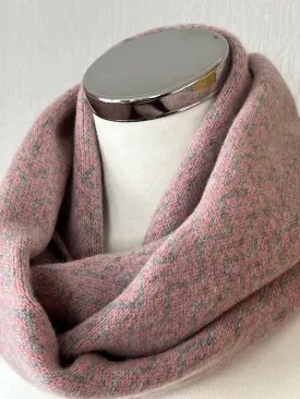 Snood - Infinity scarf soft merino lambswool wave pattern