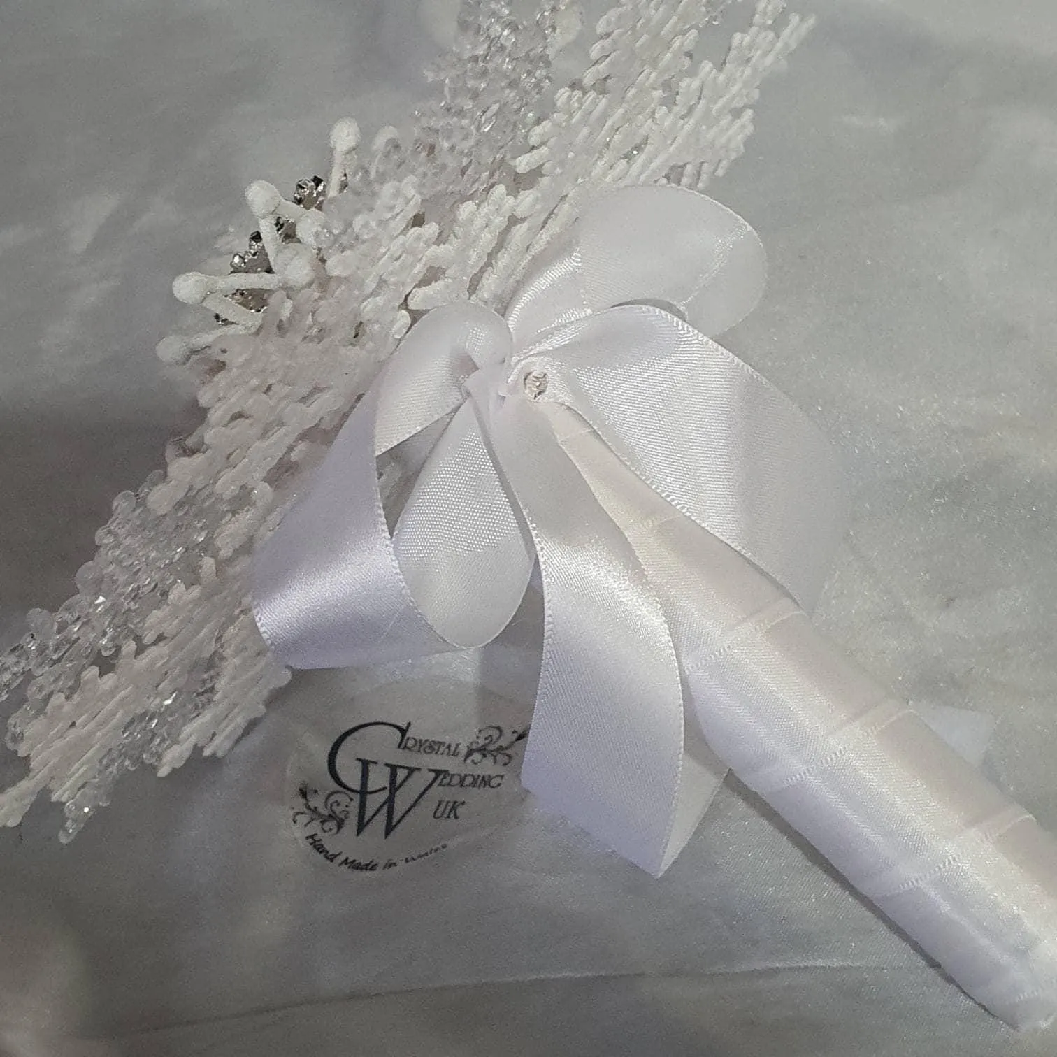 Snowflake bouquet for a Winter wedding for bridesmaid small.6" by Crystal wedding uk