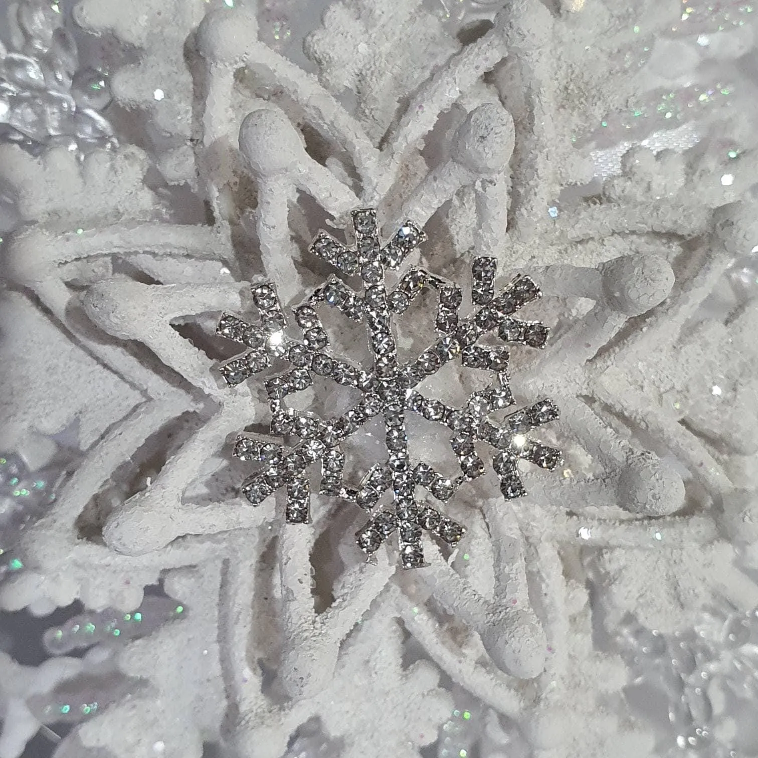 Snowflake bouquet for a Winter wedding for bridesmaid small.6" by Crystal wedding uk