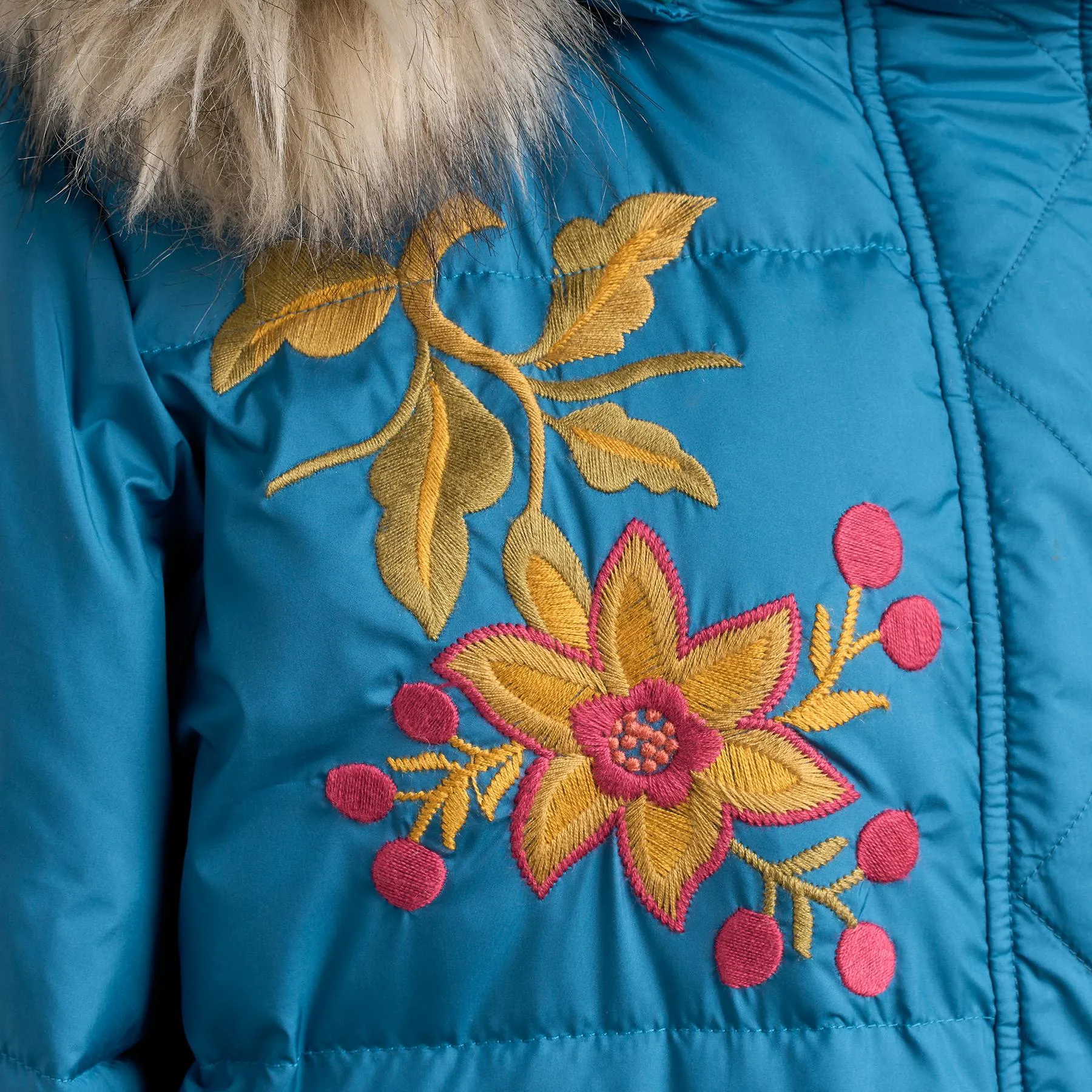 Snowflower Puffer Coat