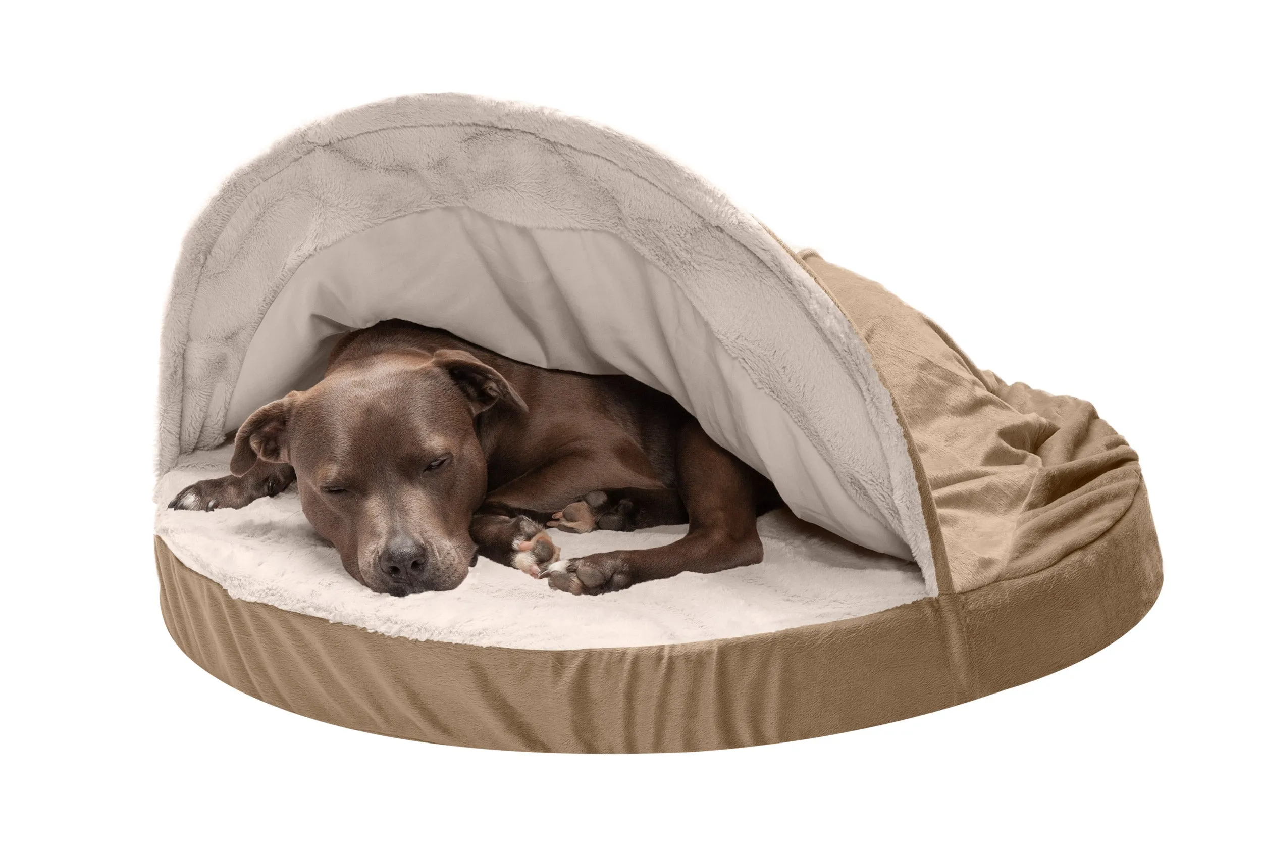 Snuggery Burrow Dog Bed - Wave Fur & Velvet