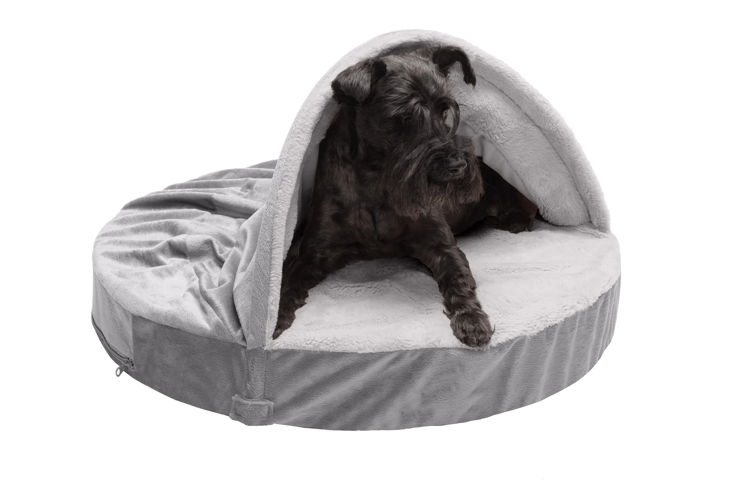 Snuggery Burrow Dog Bed - Wave Fur & Velvet