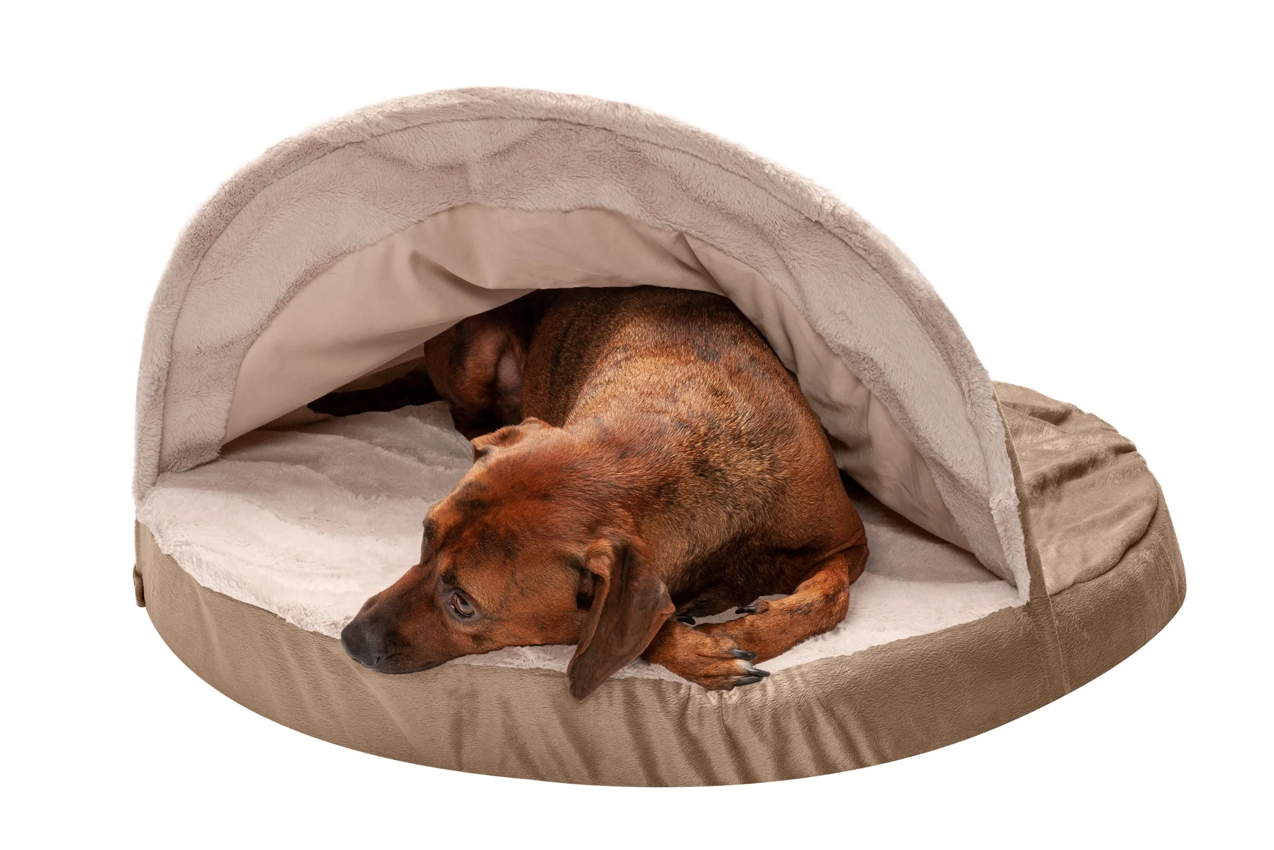 Snuggery Burrow Dog Bed - Wave Fur & Velvet