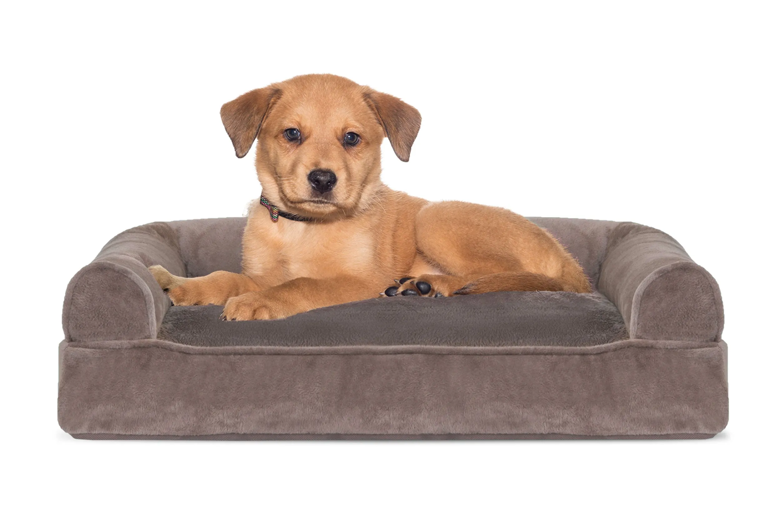 Sofa Dog Bed - Faux Fur & Velvet