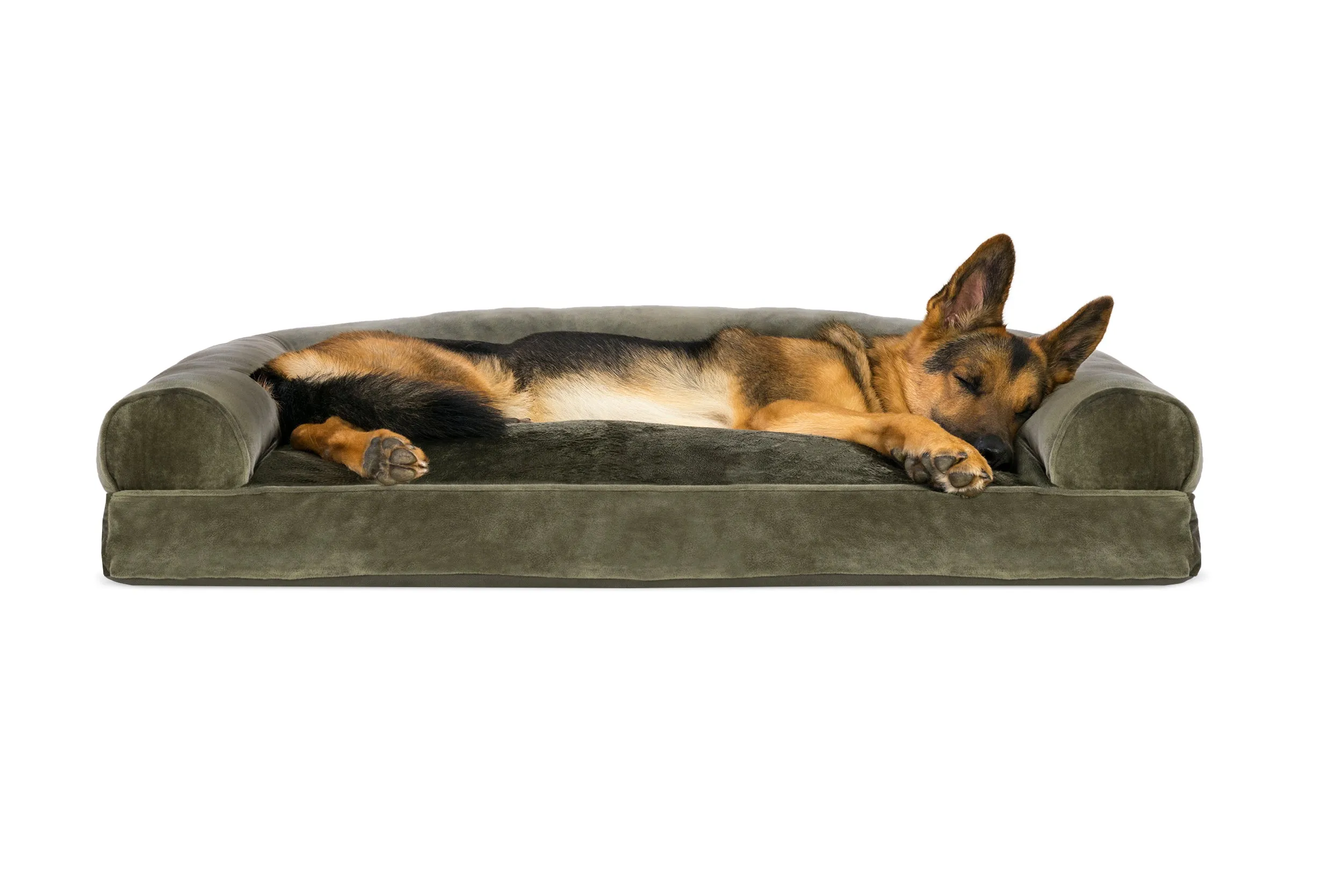 Sofa Dog Bed - Faux Fur & Velvet