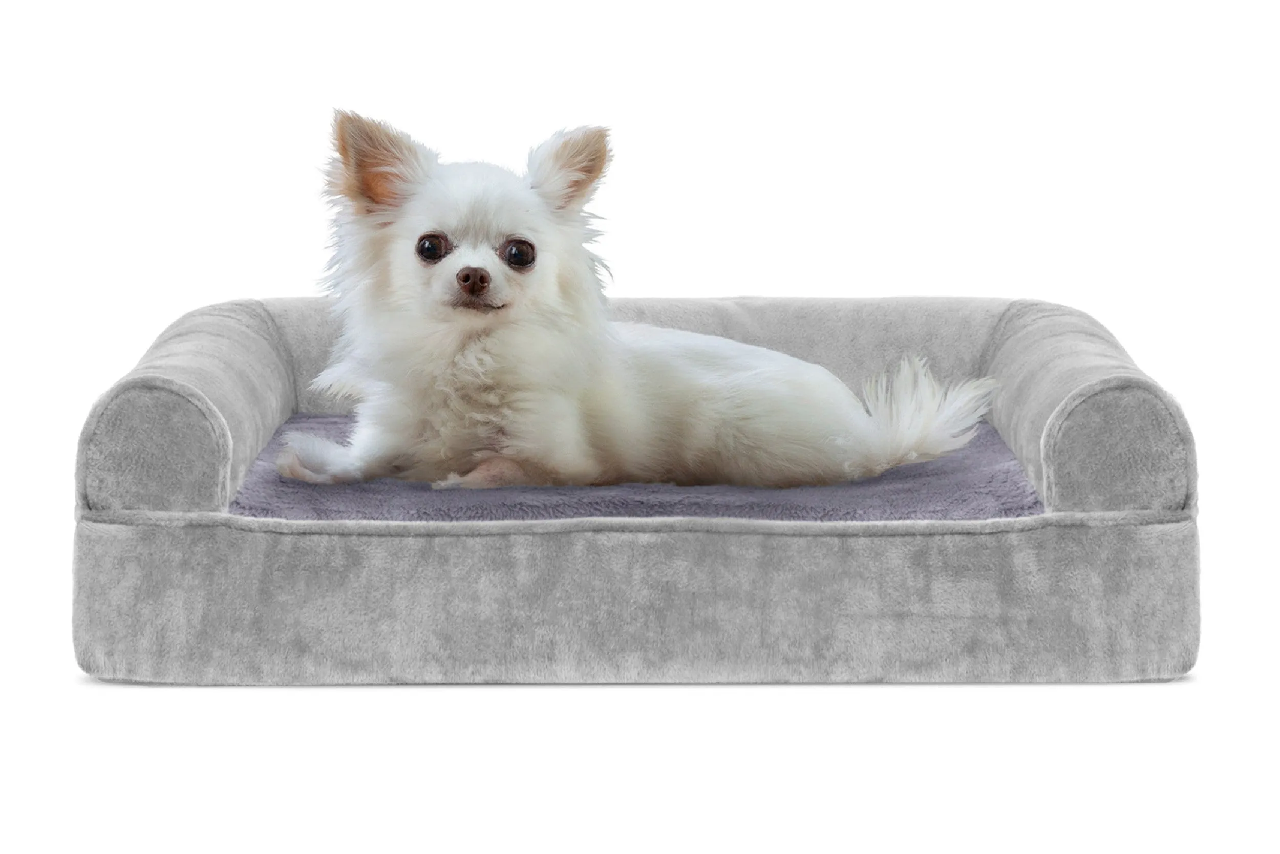 Sofa Dog Bed - Faux Fur & Velvet